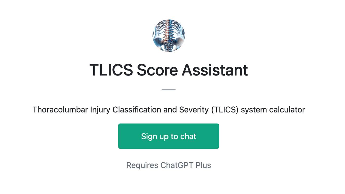 TLICS Score Assistant Screenshot