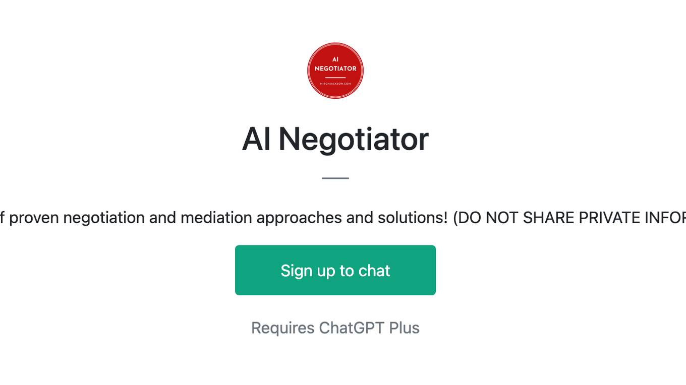 AI Negotiator Screenshot