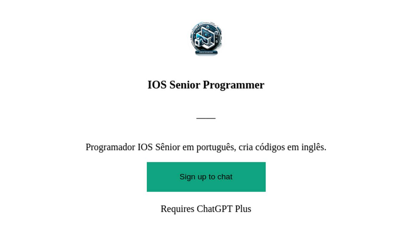 IOS Senior Programmer Screenshot