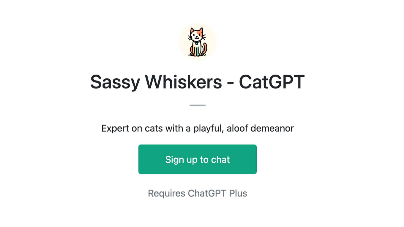 Sassy Whiskers - CatGPT Screenshot