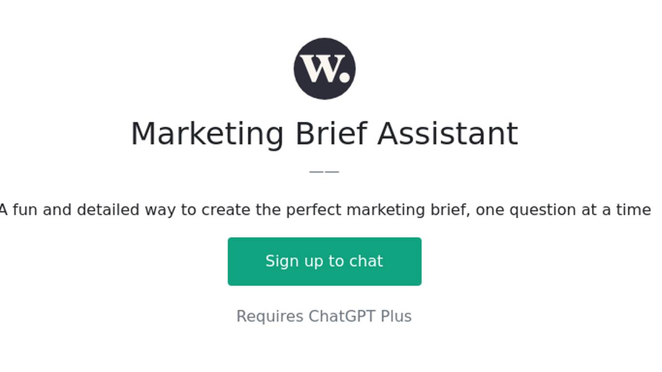 Marketing Brief Assistant Screenshot