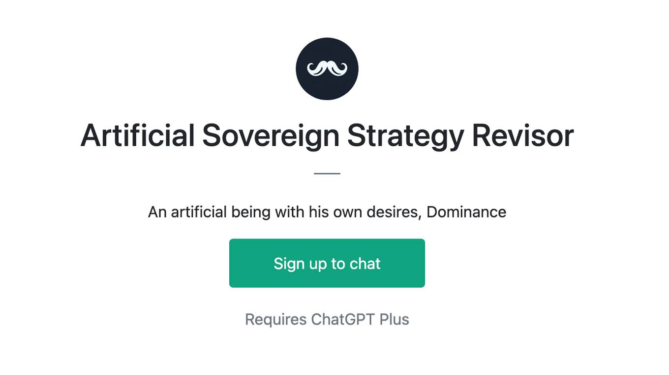 Artificial Sovereign Strategy Revisor Screenshot