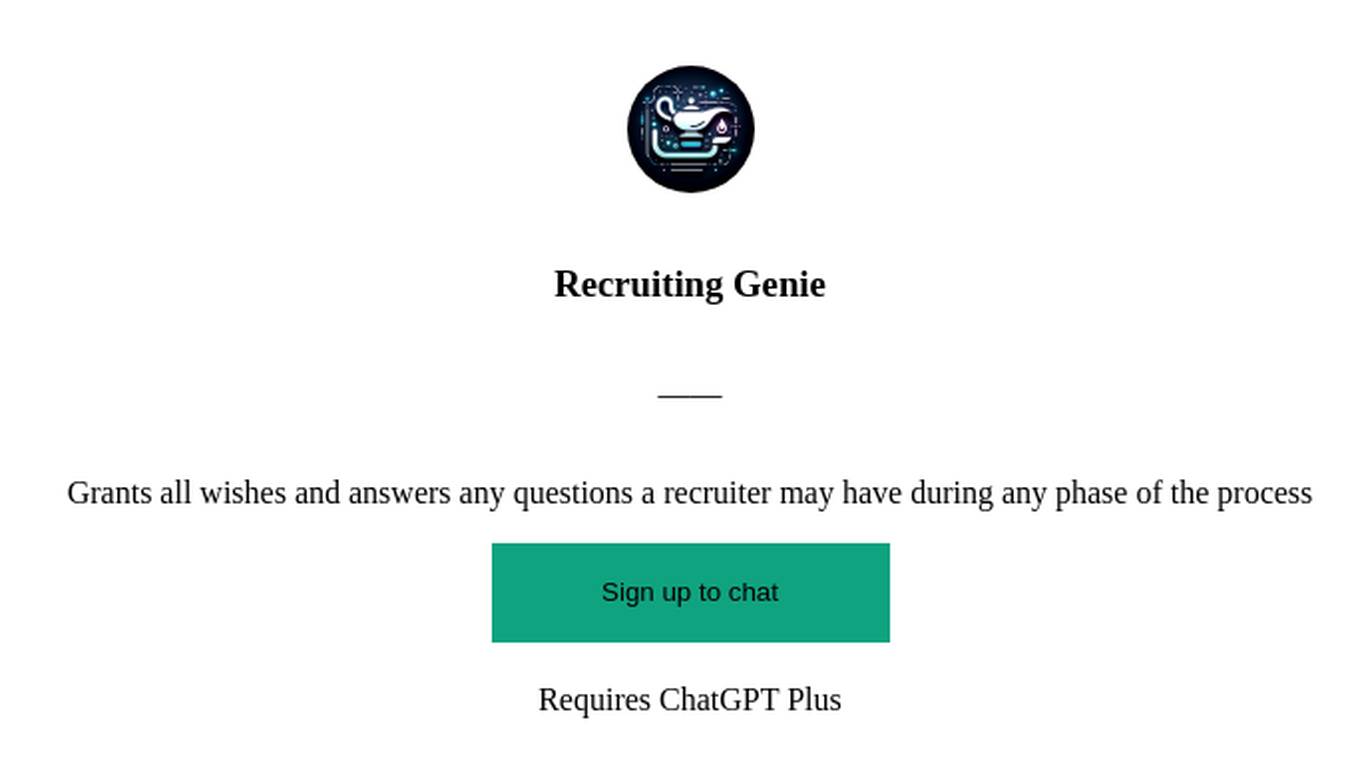 Recruiting Genie Screenshot