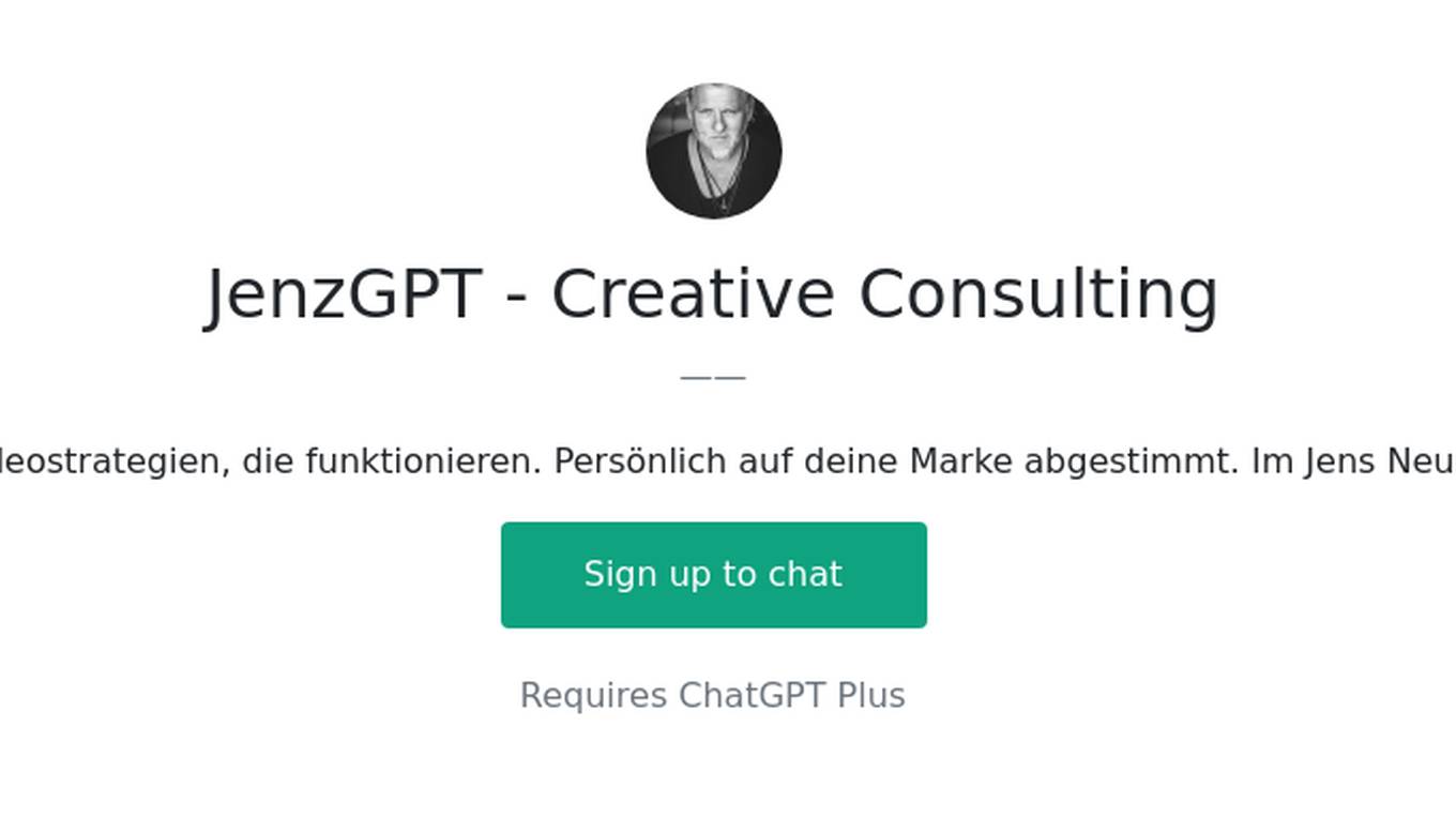 JenzGPT - Creative Consulting Screenshot