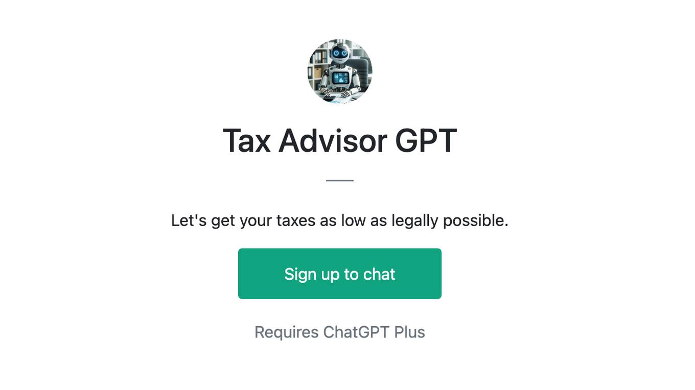 Tax Advisor GPT Screenshot