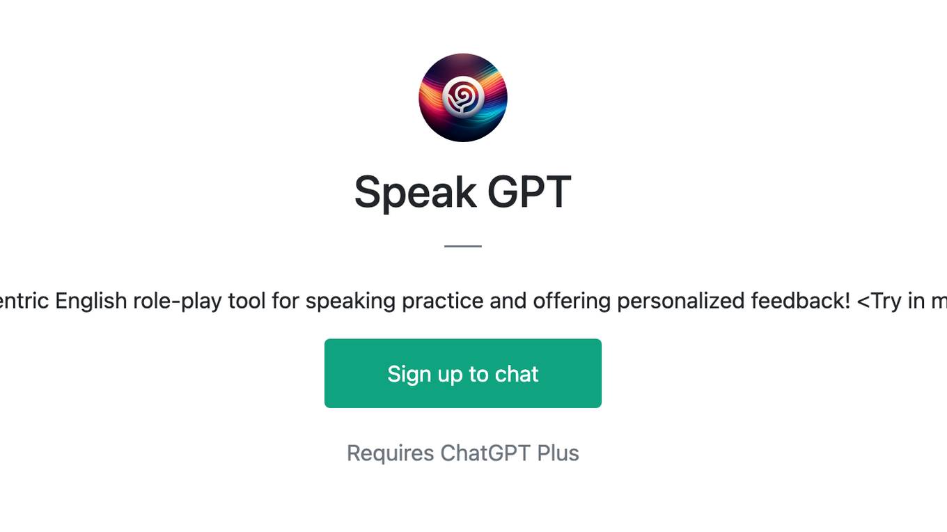 Speak GPT Screenshot