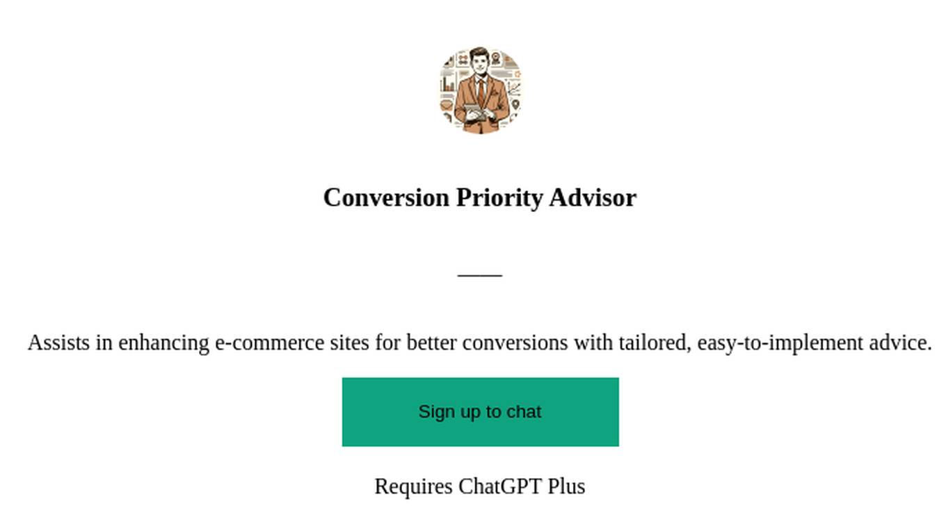 Conversion Priority Advisor Screenshot