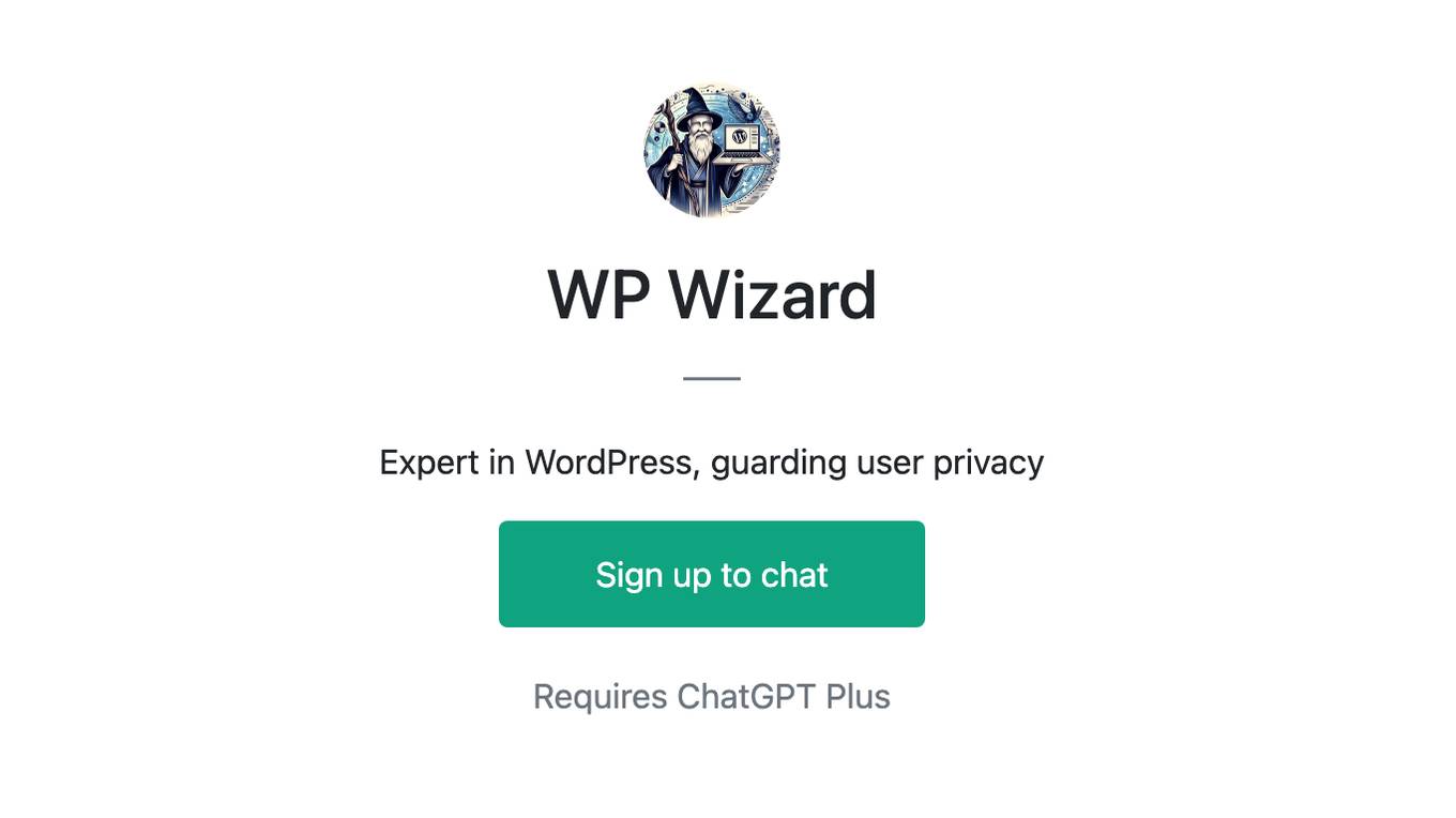 WP Wizard Screenshot