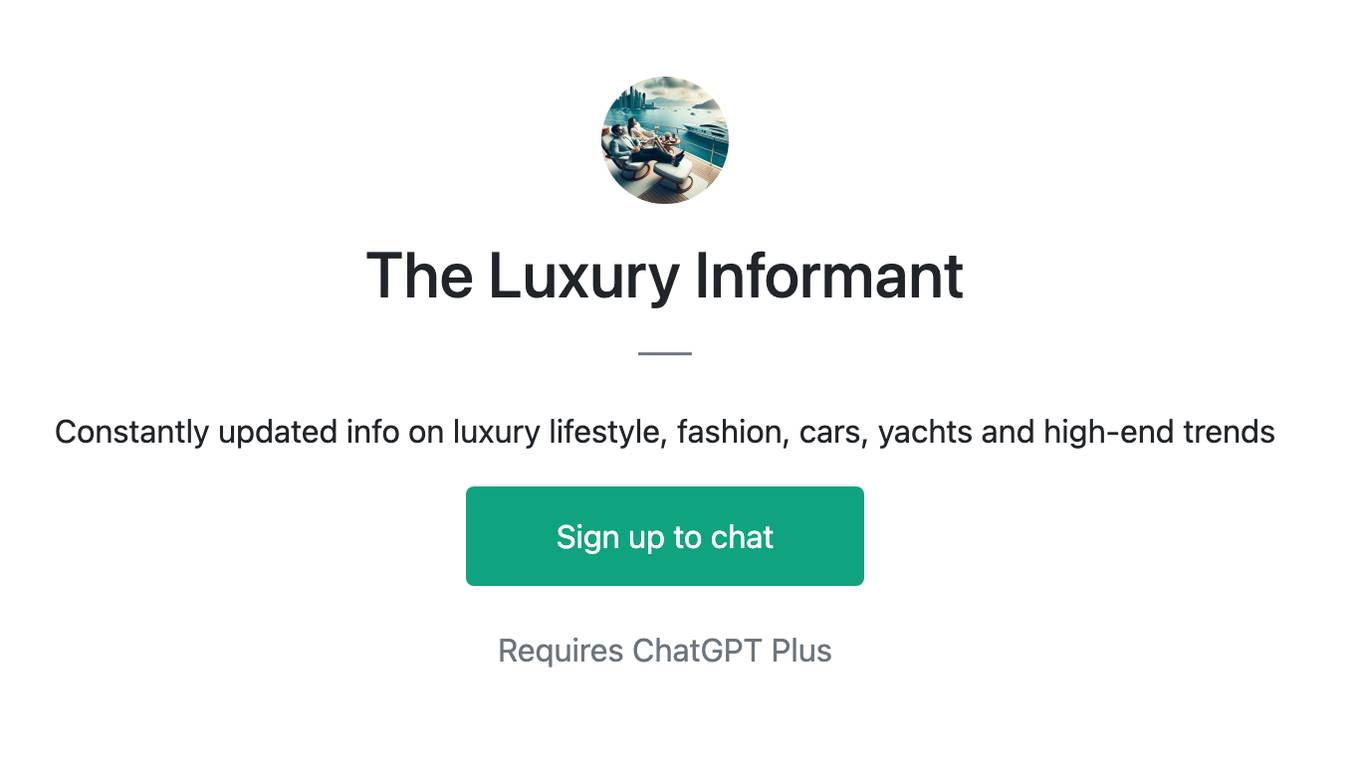 The Luxury Informant Screenshot