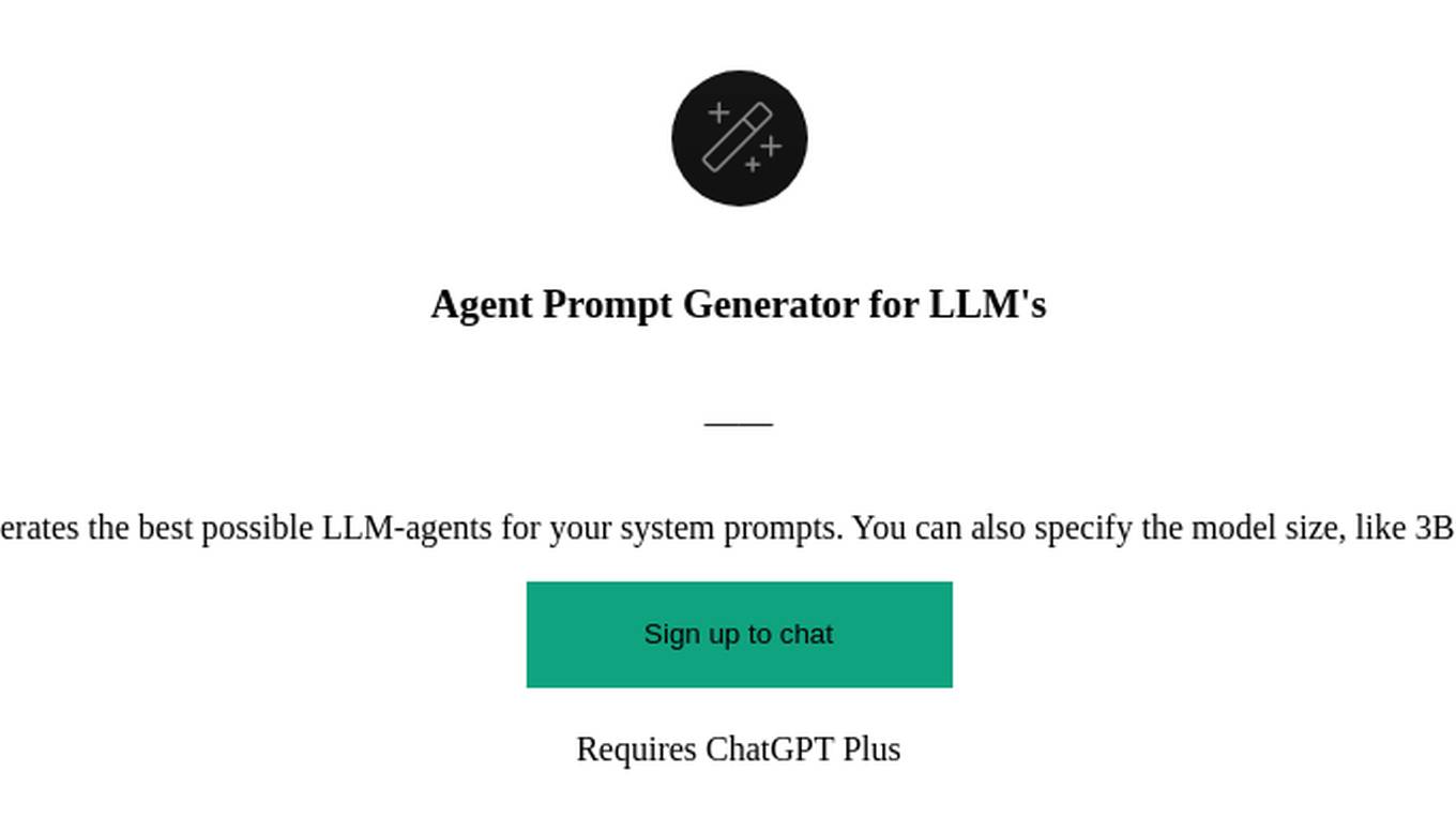 Agent Prompt Generator for LLM's Screenshot