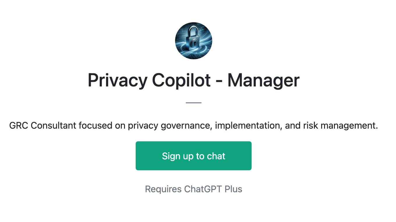 Privacy Copilot - Manager Screenshot