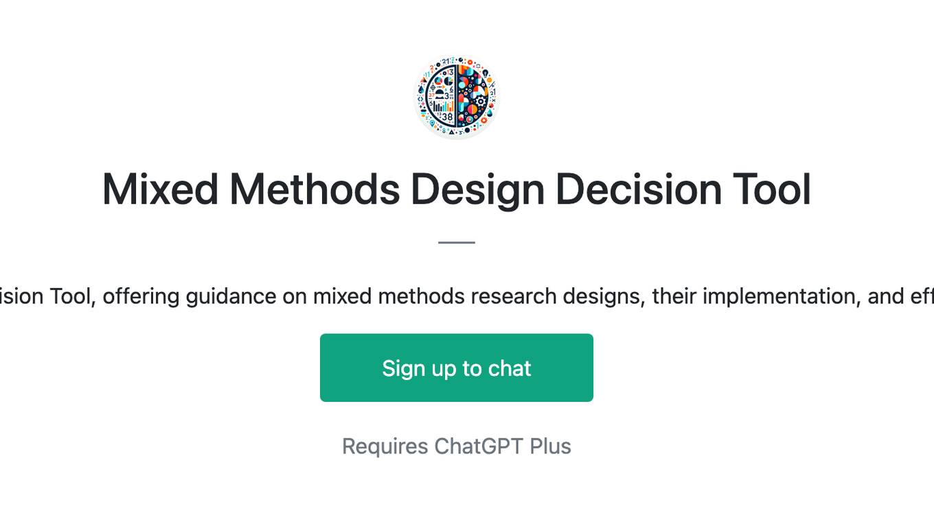 Mixed Methods Design Decision Tool Screenshot