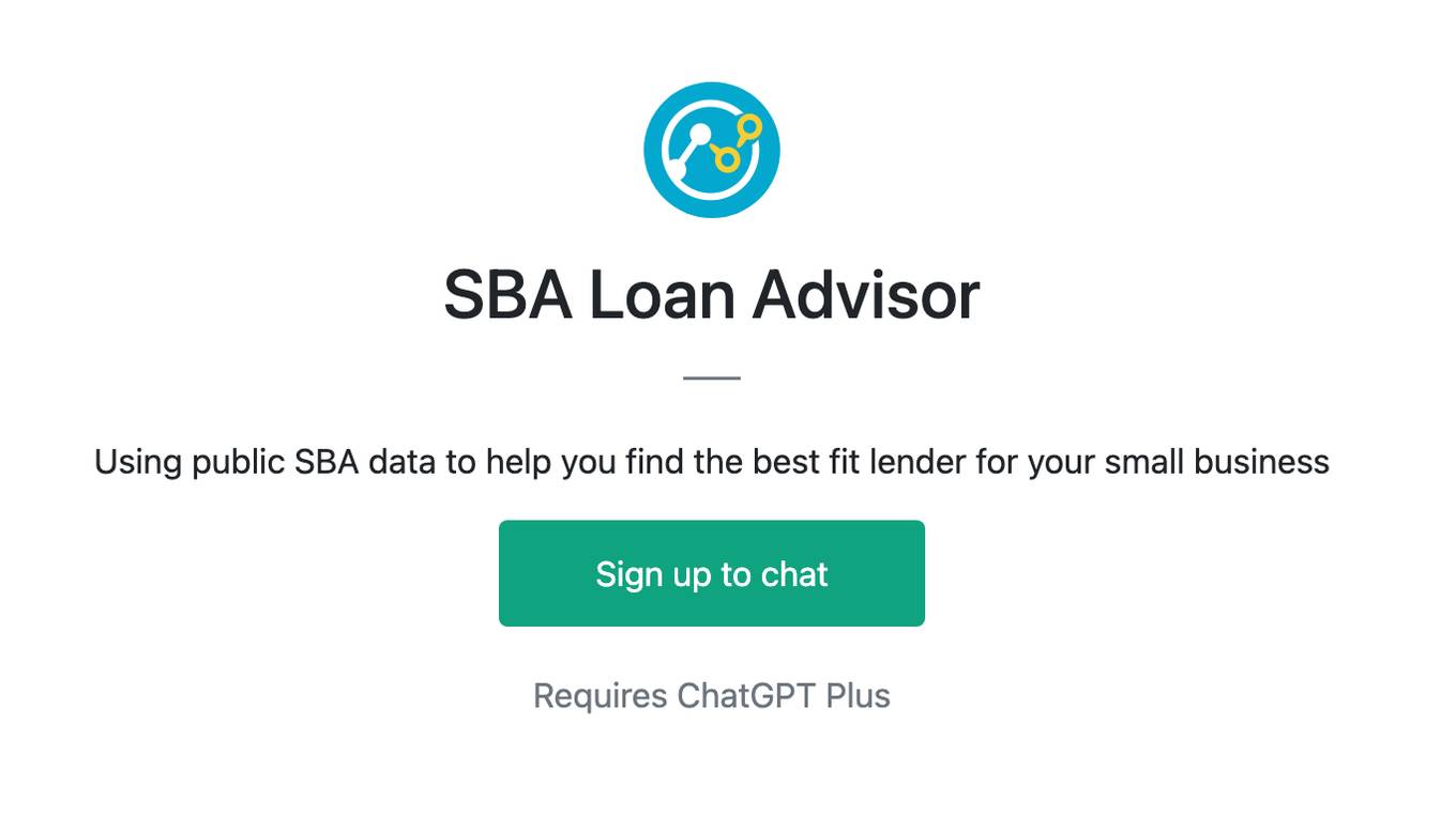 SBA Loan Advisor Screenshot