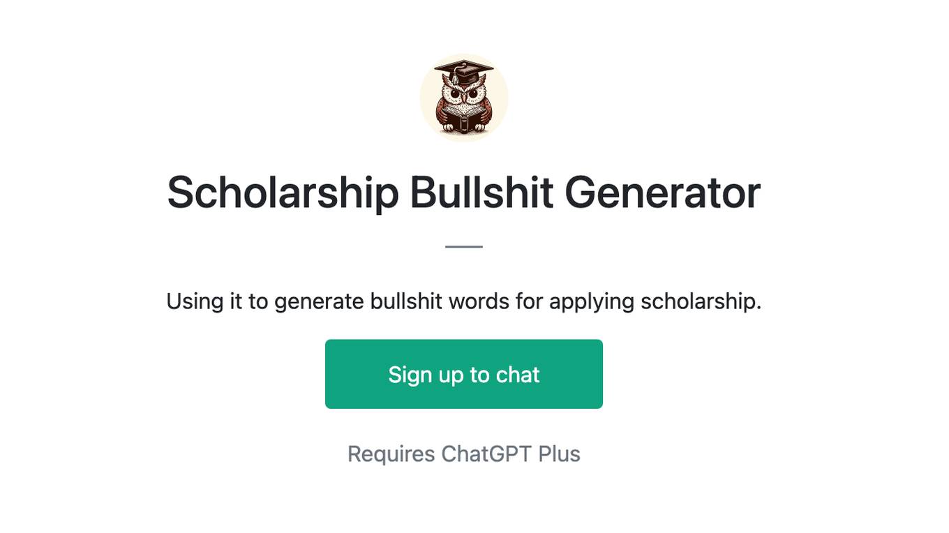 Scholarship Bullshit Generator Screenshot