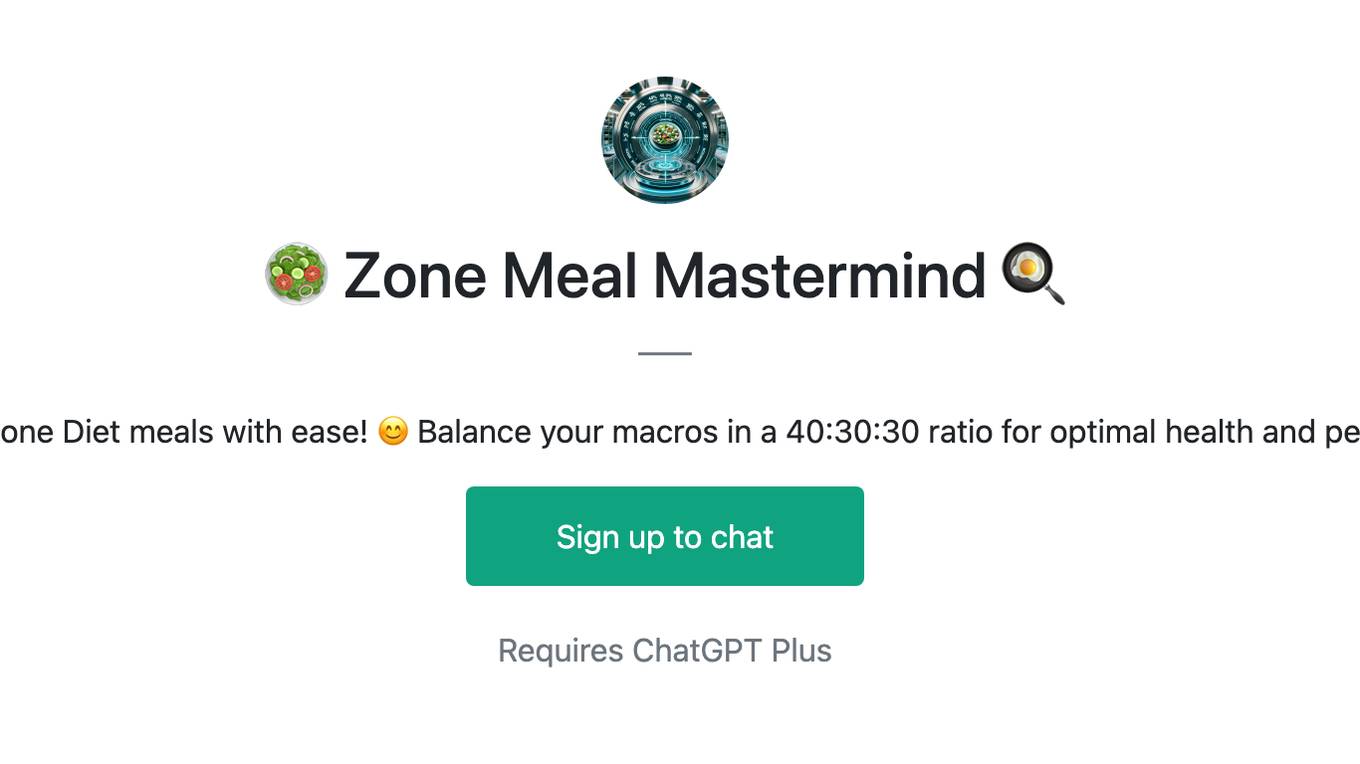 🥗 Zone Meal Mastermind 🍳 Screenshot