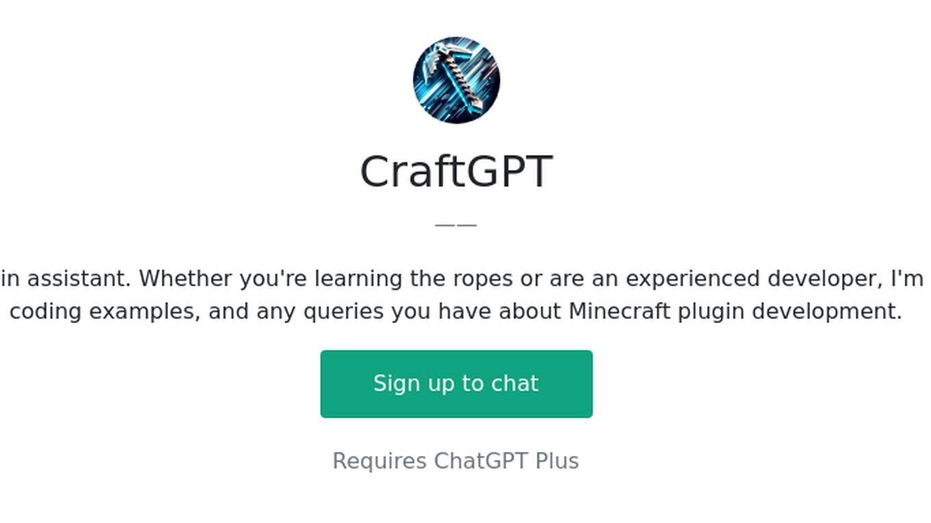 CraftGPT Screenshot