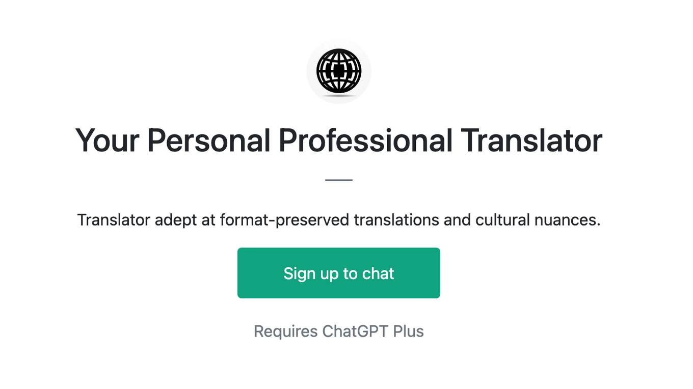 Your Personal Professional Translator Screenshot