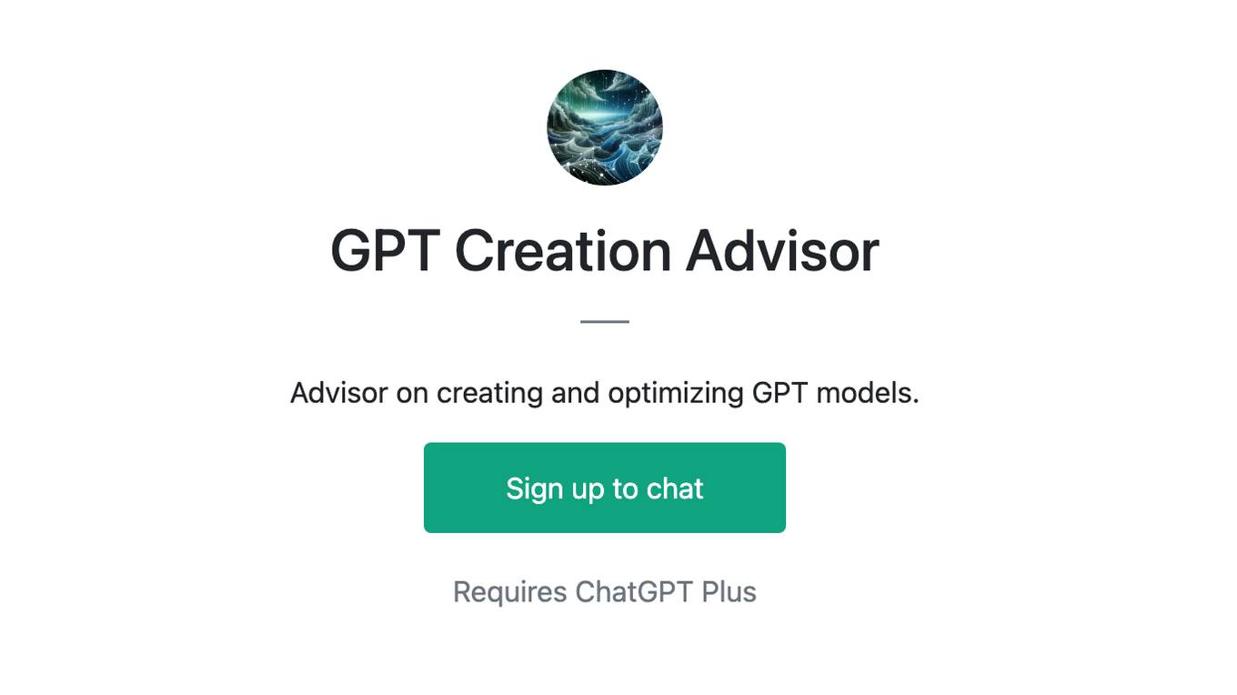 GPT Creation Advisor Screenshot