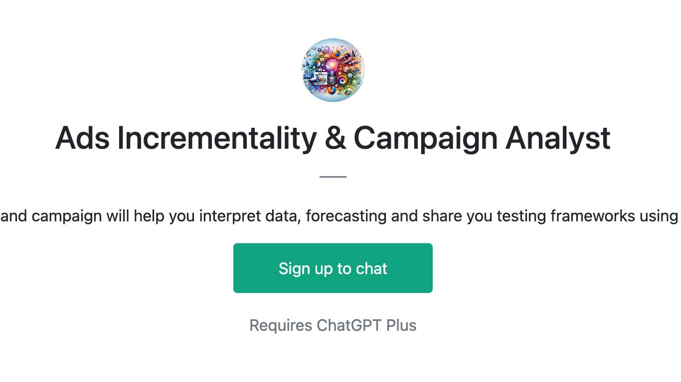 Ads Incrementality & Campaign Analyst Screenshot