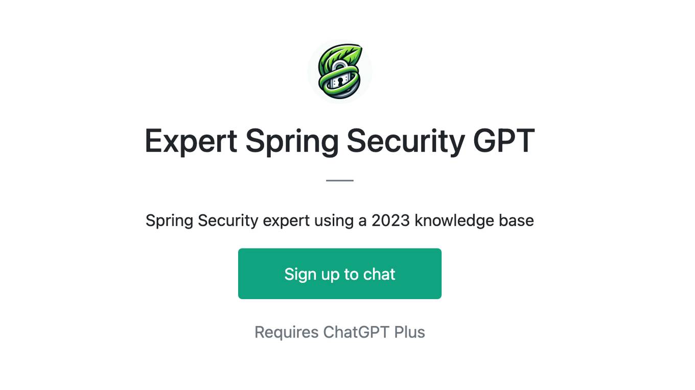 Expert Spring Security GPT Screenshot