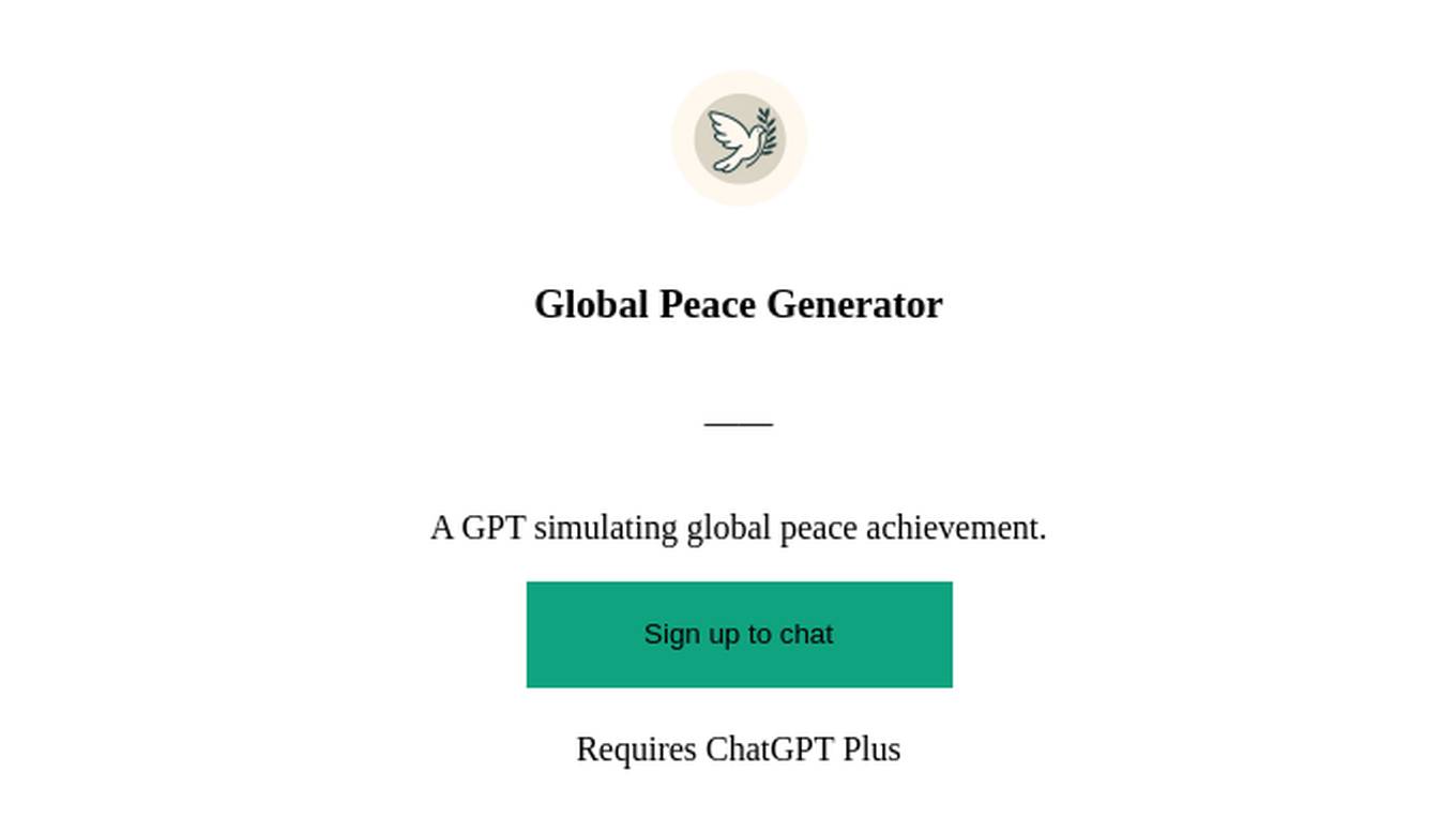 Global Peace Generator Screenshot