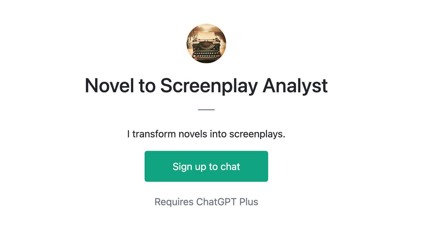 Novel to Screenplay Analyst Screenshot