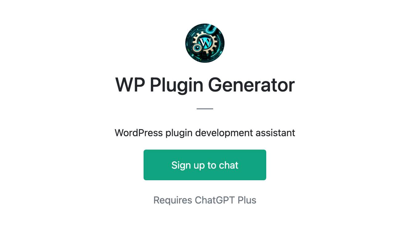 WP Plugin Generator Screenshot