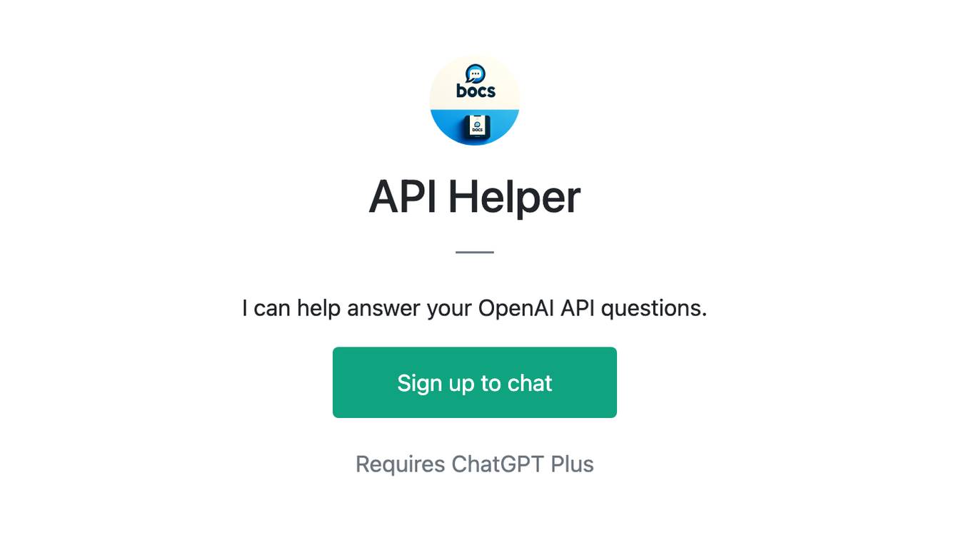 API Helper Screenshot