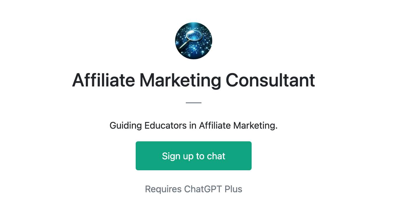 Affiliate Marketing Consultant Screenshot