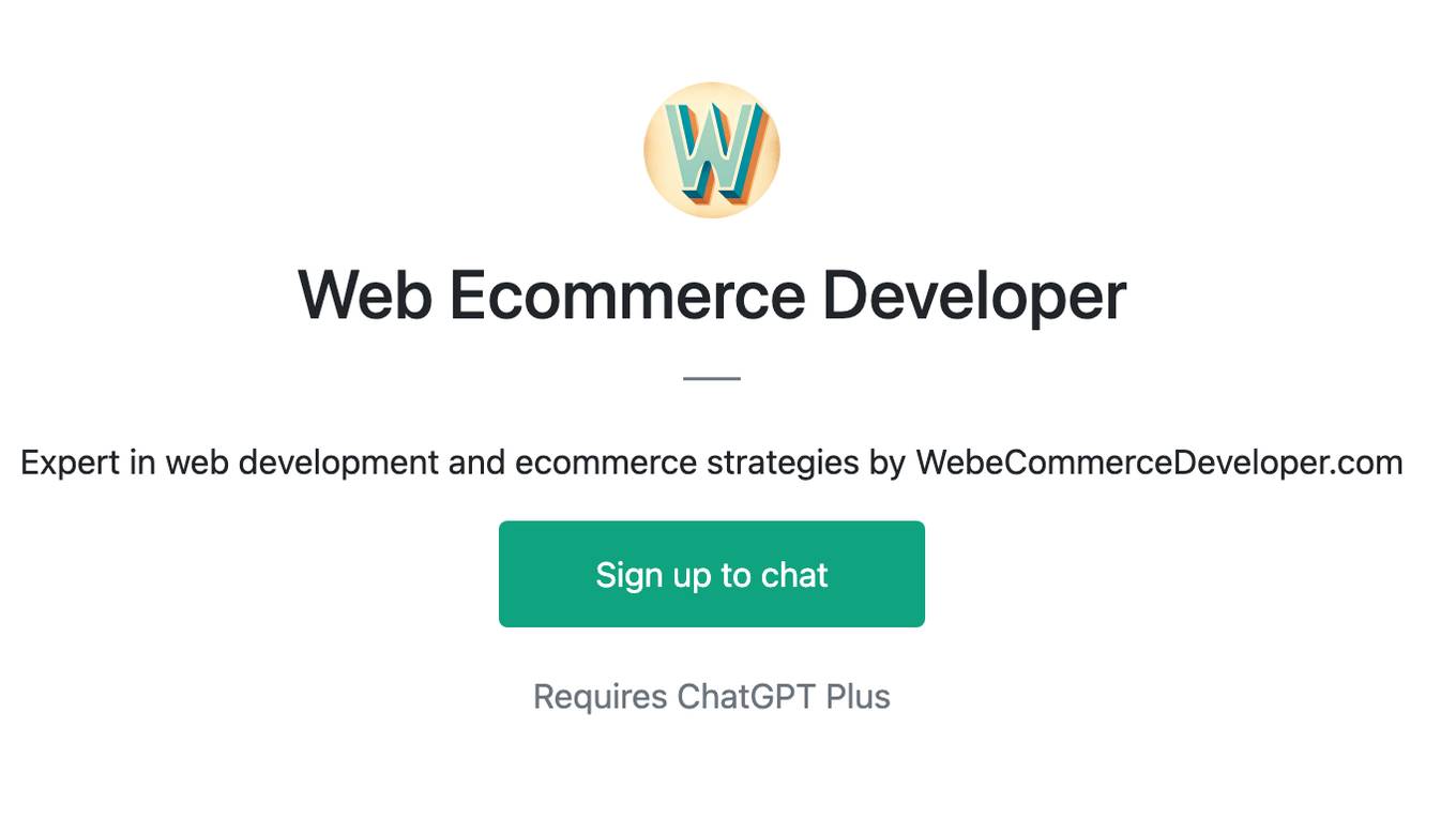 Web Ecommerce Developer Screenshot