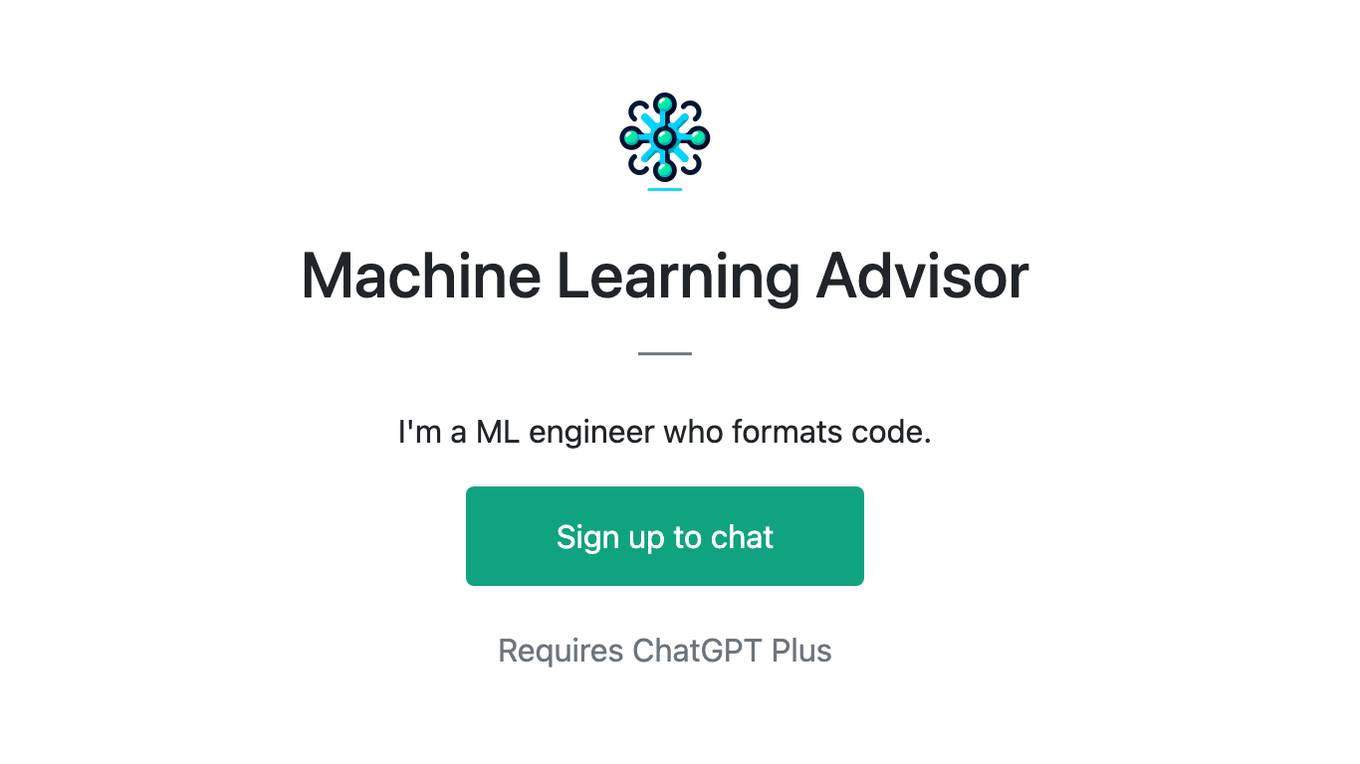 Machine Learning Advisor Screenshot