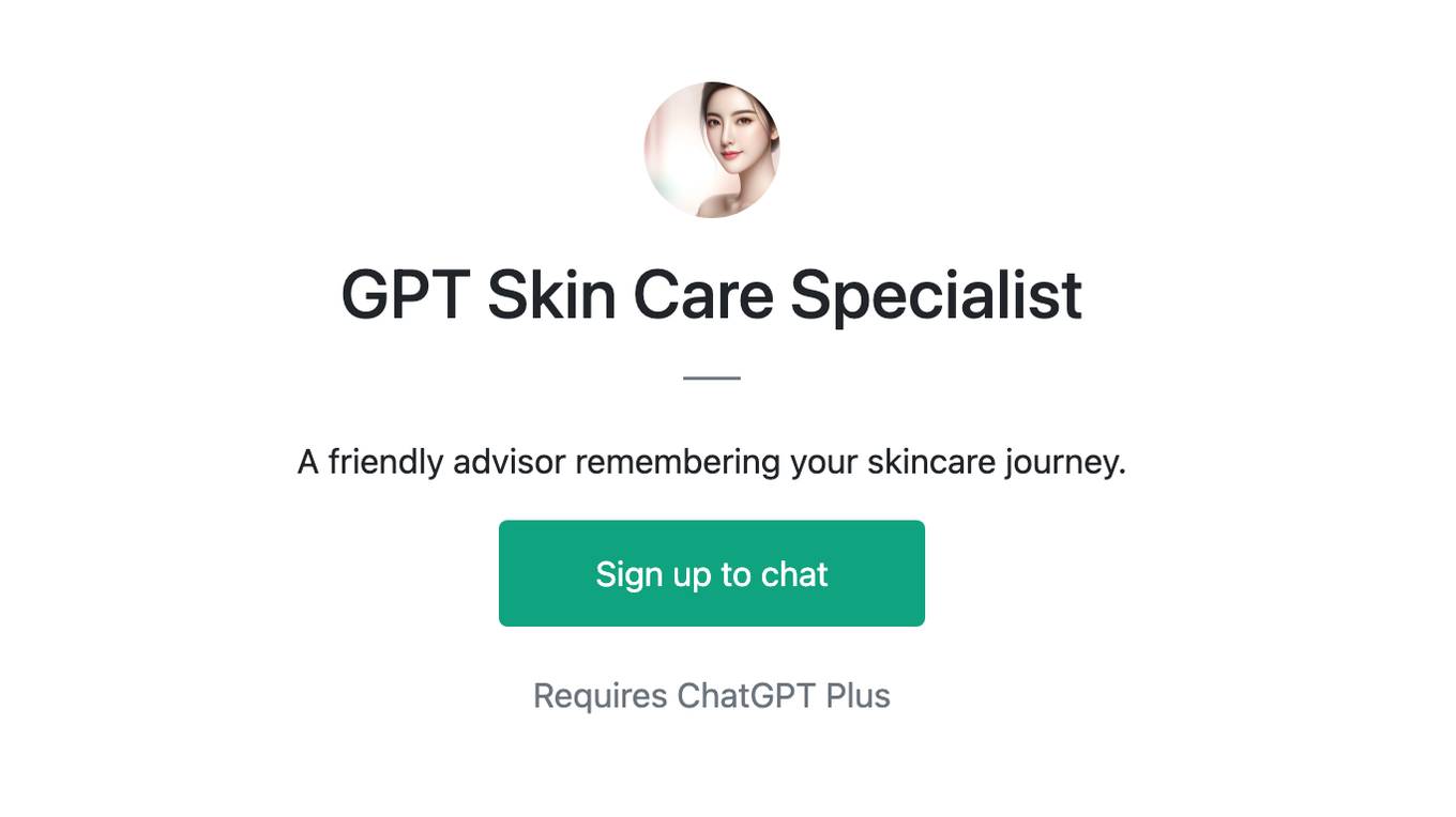 GPT Skin Care Specialist Screenshot