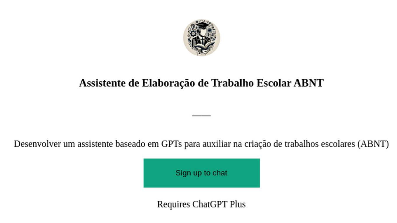 Assistente de Elaboração de Trabalho Escolar ABNT Screenshot