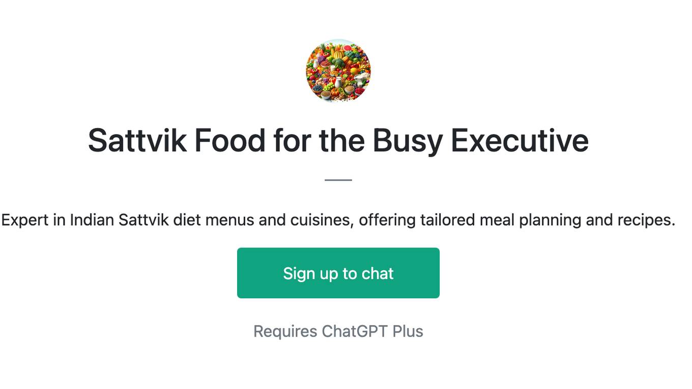 Sattvik Food for the Busy Executive Screenshot