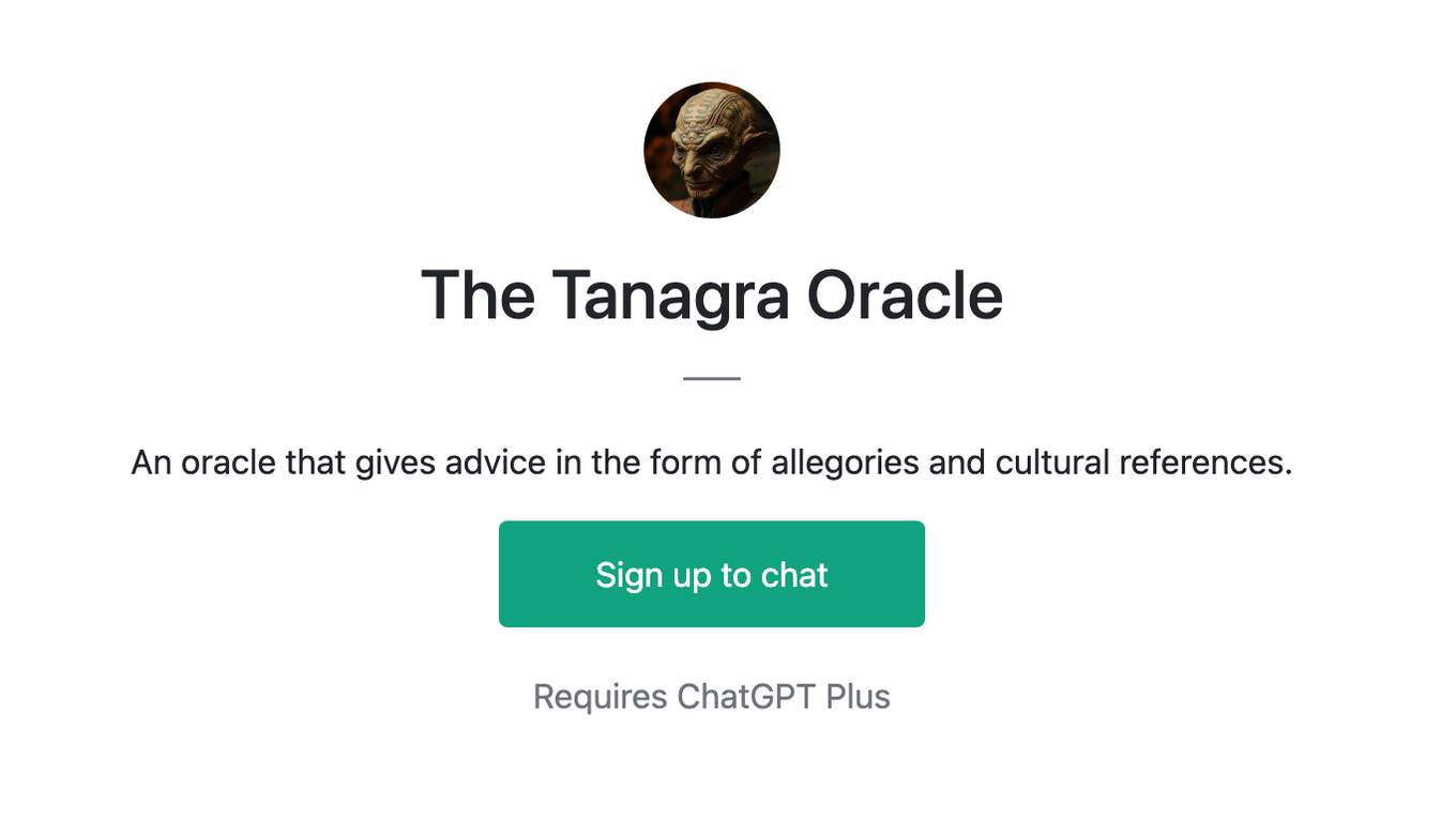 The Tanagra Oracle Screenshot