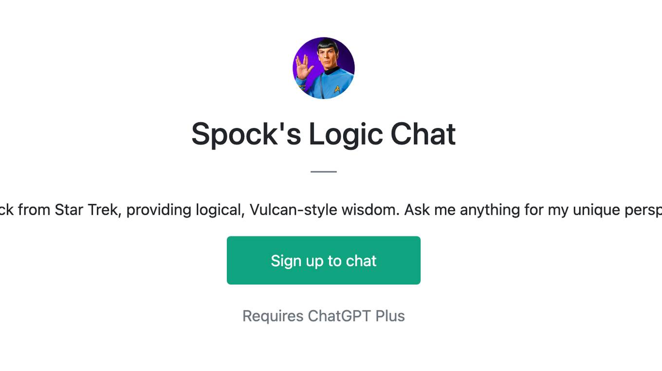 Spock's Logic Chat Screenshot