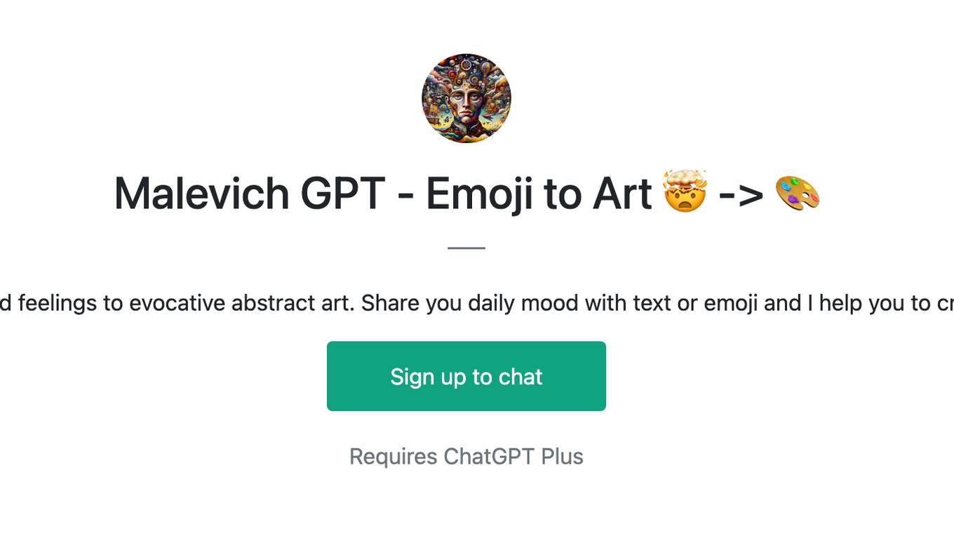 Malevich GPT - Emoji to Art 🤯 -> 🎨 Screenshot