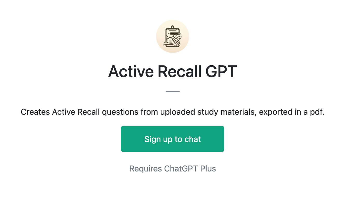 Active Recall GPT Screenshot