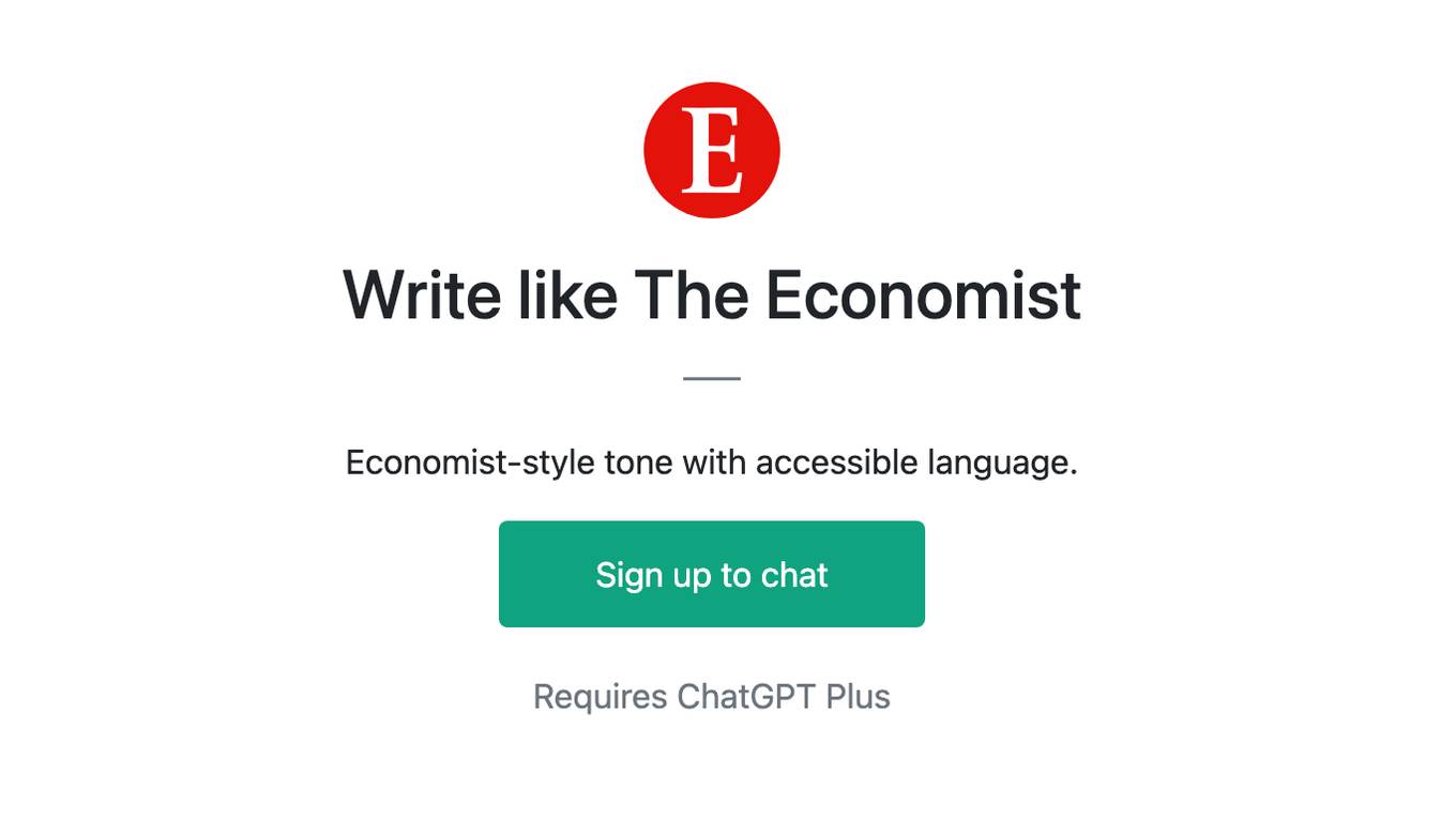 Write like The Economist Screenshot