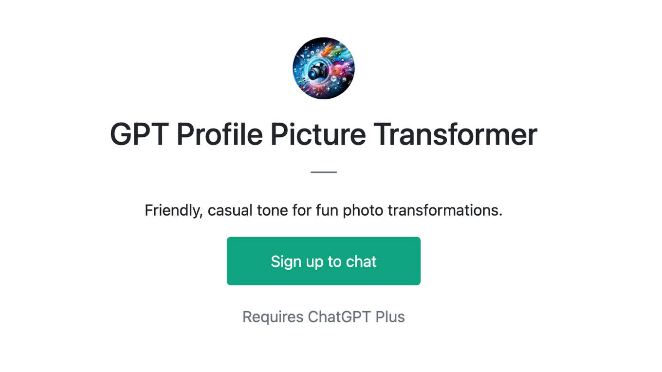 GPT Profile Picture Transformer Screenshot