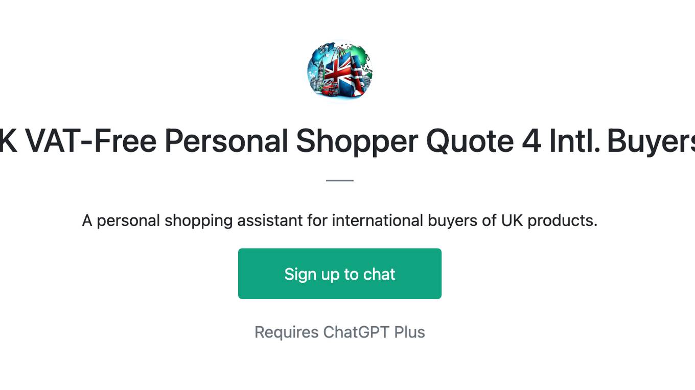 UK VAT-Free Personal Shopper Quote 4 Intl. Buyers Screenshot