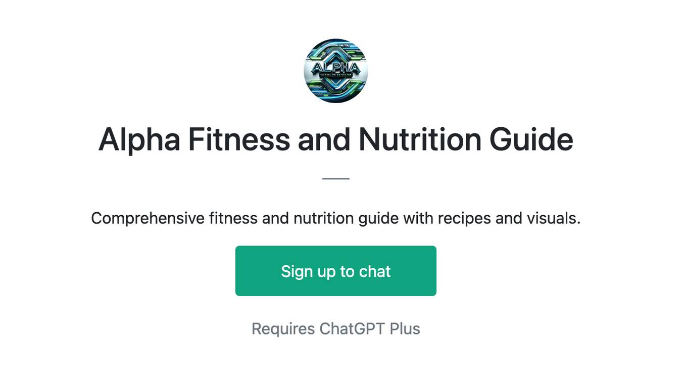 Alpha Fitness and Nutrition Guide Screenshot