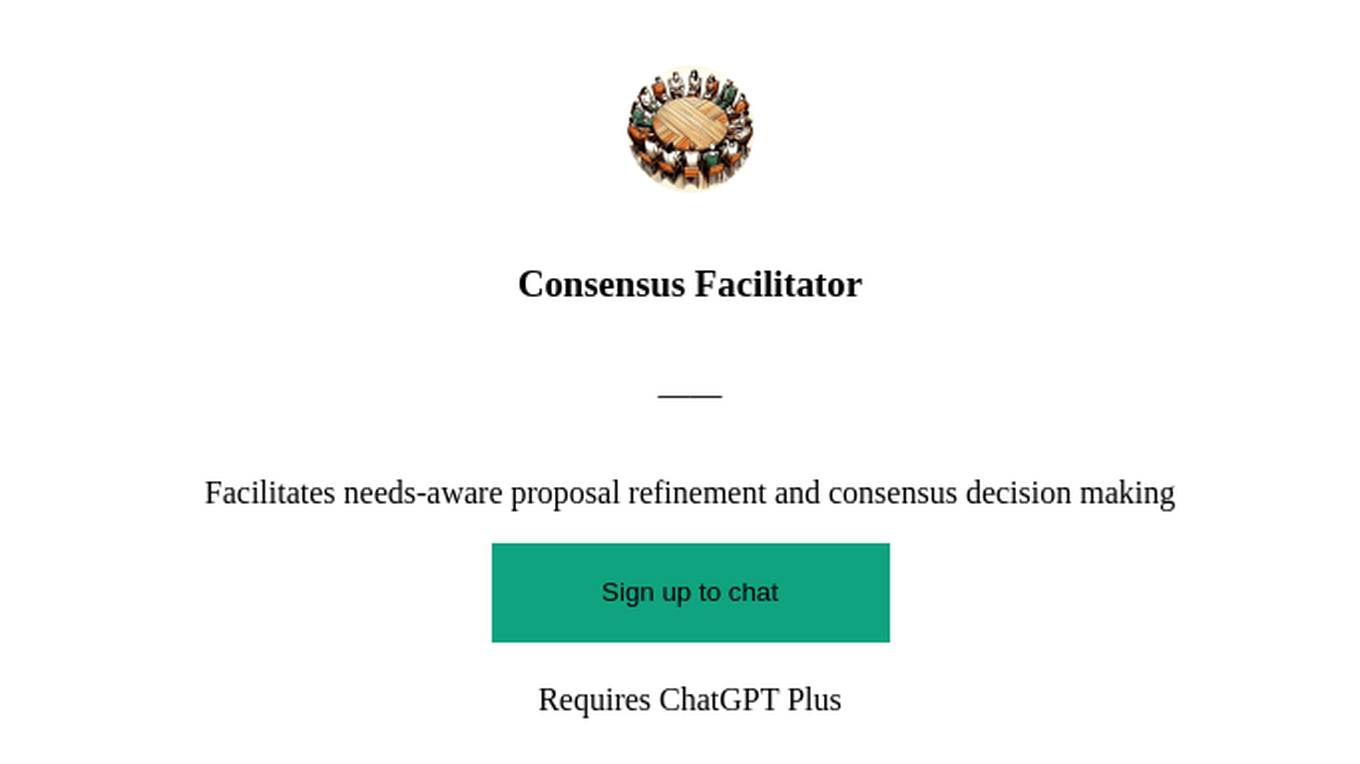 Consensus Facilitator Screenshot