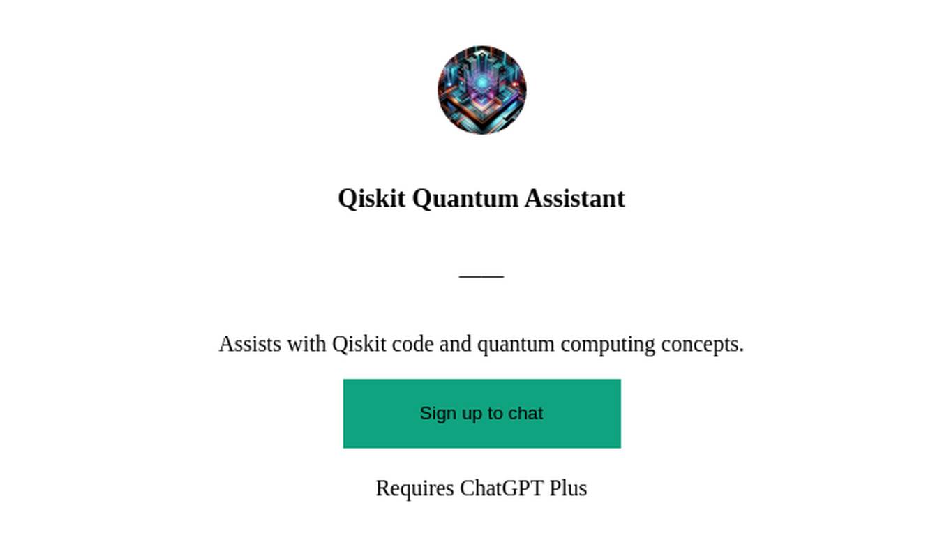 Qiskit Quantum Assistant Screenshot