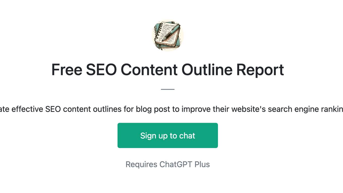 Free SEO Content Outline Report Screenshot