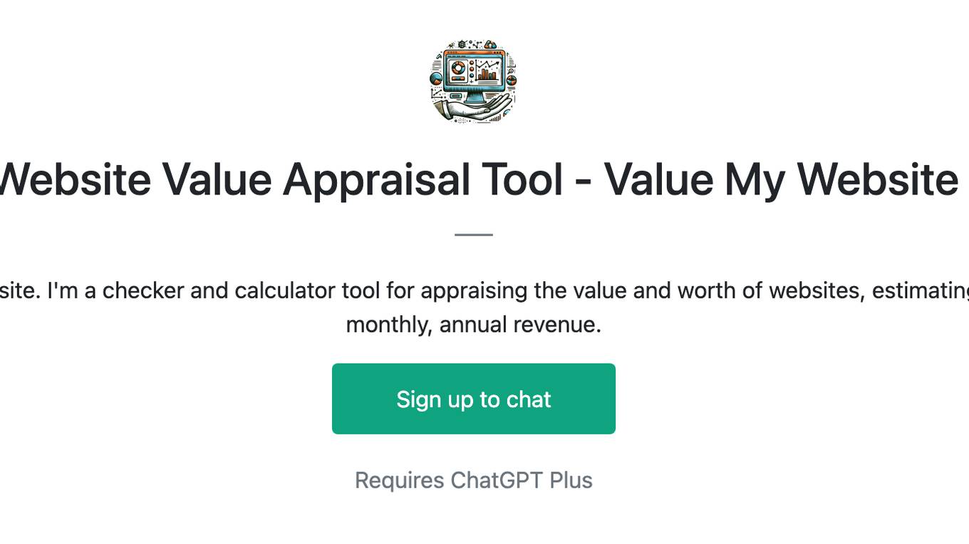 Website Value Appraisal Tool - Value My Website Screenshot