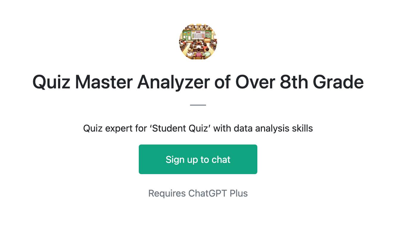 Quiz Master Analyzer of Over 8th Grade Screenshot