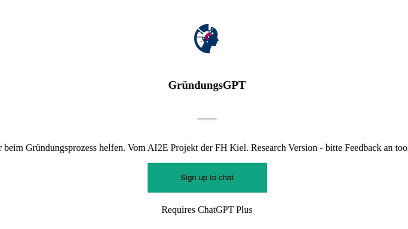 GründungsGPT Screenshot