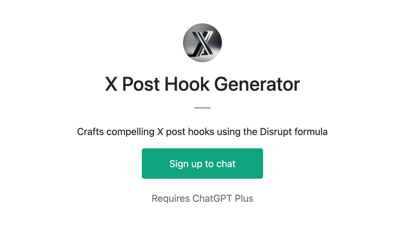 X Post Hook Generator Screenshot