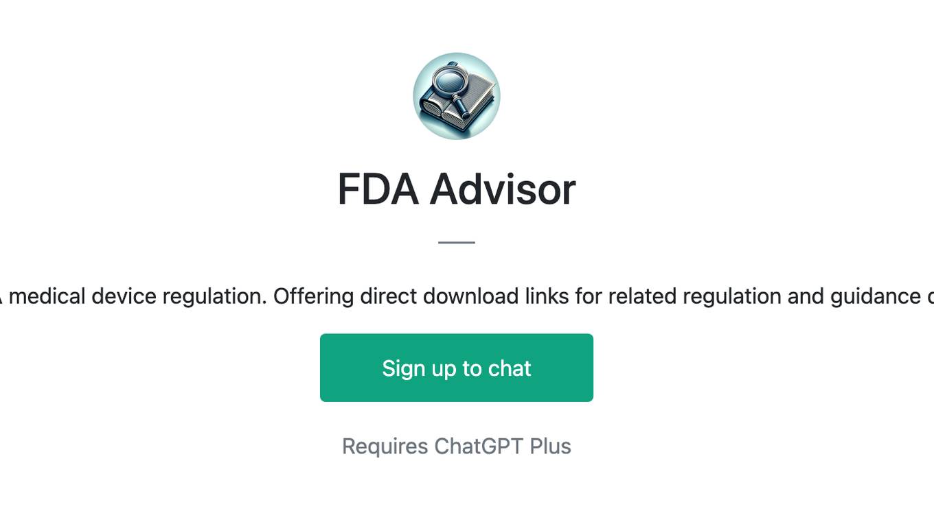 FDA Advisor Screenshot